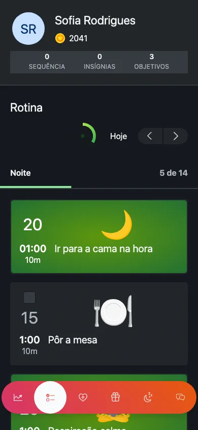 A rotina diária de uma criança no telemóvel