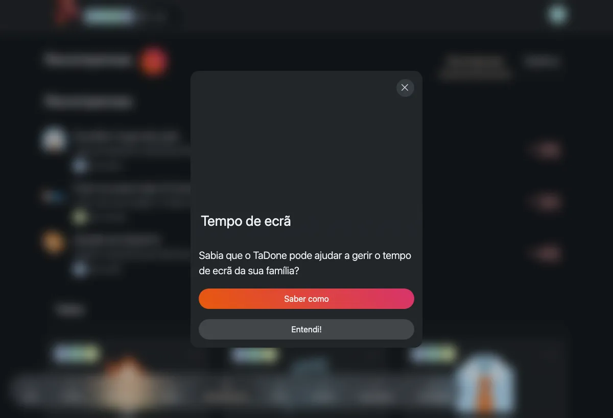 O catálogo de recompensas no TaDone