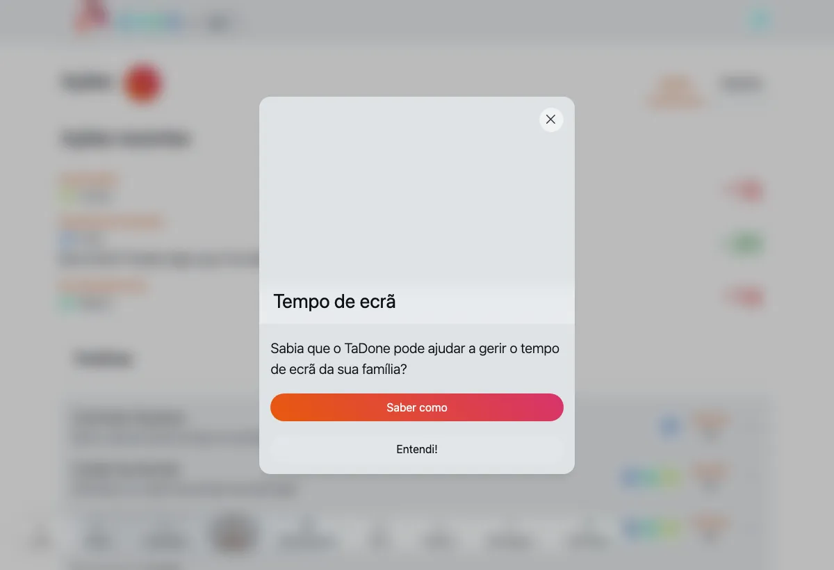 A biblioteca de ações no TaDone