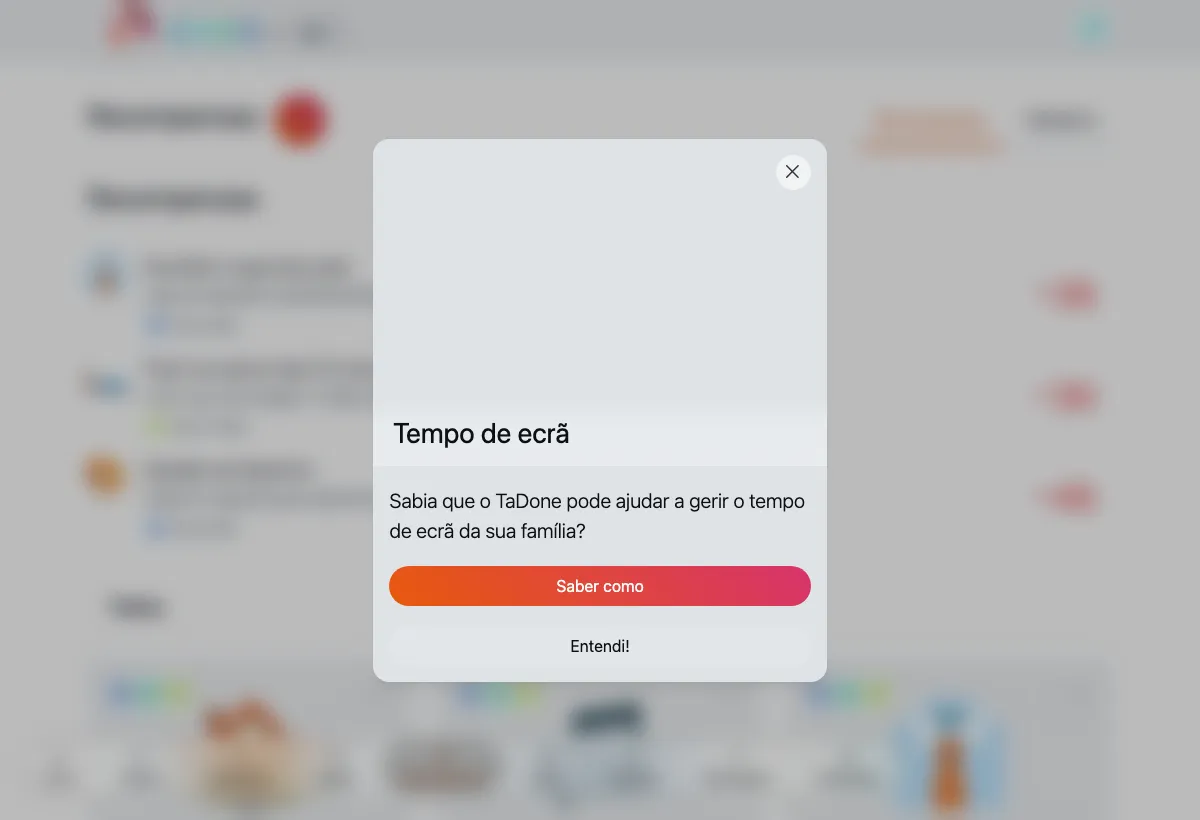 O catálogo de recompensas no TaDone